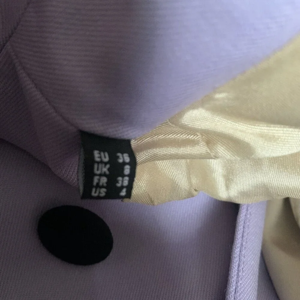 Marcell Von Berlin Women's Double Breasted Long Coat Lilac Blazer Size 4 US 9231